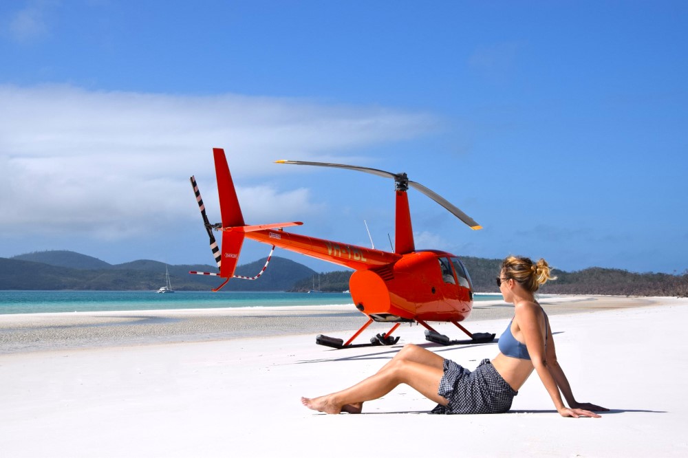 Take off on a thrilling private helicopter ride over the whitsundays. Reef And Whitehaven Beach Landing Helicopter Tour Scenic Flight Booker